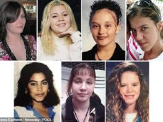 O suspeito de Gilgo Beach, Rex Heuermann, admite ter matado oito mulheres jovens em uma onda de assassinatos que durou décadas – encerrando anos de tormento para as famílias das vítimas As vítimas no sentido horário a partir da esquerda: Maureen Brainard-Barnes, Megan Waterman, Melissa Barthelemy, Amber Costello, Valerie Mack, Jessica Taylor e Sandra Costilla