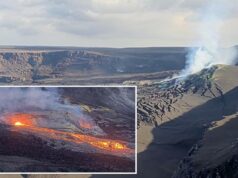 O vulcão mais ativo do Havaí, Kilauea, está se formando enquanto especialistas prevêem a 44ª erupção nos próximos dias Vista ao vivo da lava derretida fluindo da cratera Halema'uma'u no vulcão Kīlauea.