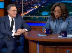 Oprah rouba cadeira de Stephen Colbert para dar entrevista a ele e perguntar sobre sua saída iminente | Vídeo Jogar