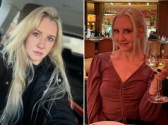 Orgulhosa virgem de 35 anos se recusa a fazer um acordo, apesar do que dizem os trolls: ‘Prefiro esperar’ Lauren Harkins, uma mulher loira de olhos azuis, olha diretamente para a câmera enquanto veste um casaco preto fofo.