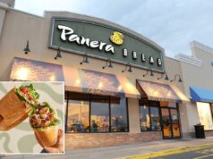 Os funcionários da Panera consideram o novo item do menu um “grande desperdício”, enquanto os clientes questionam o valor Exterior de um restaurante Panera Bread com placa e toldos, próximo a uma loja Carter's.