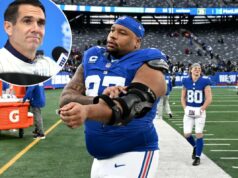Os gigantes têm ‘boas conversas’ com Dexter Lawrence enquanto buscam ‘resolução’ após solicitação de negociação O tackle defensivo do New York Giants, Dexter Lawrence II (97), sai do campo depois que os Giants derrotaram o Dallas Cowboys por 34-17 em East Rutherford, NJ.