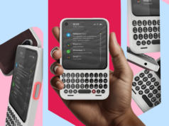 Os telefones com teclado ainda não estão prontos e este acaba de ter uma janela de lançamento Todas as cores do Clicks Communicator lado a lado.