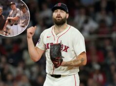 Padres contrata o titular Lucas Giolito por US$ 3 milhões depois de perder Nick Pivetta por um longo período O arremessador do Boston Red Sox, Lucas Giolito, reage após eliminar o Athletics Lawrence Butler.