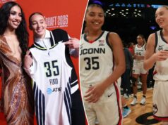 Paige Bueckers fala que Azzi Fudd se juntou aos Wings pela primeira vez desde a estranha conferência de imprensa da WNBA Azzi Fudd e Paige Bueckers posam para uma foto no tapete laranja durante o draft da WNBA de 2026 em 13 de abril de 2026.
