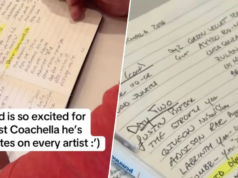 Papai faz anotações sobre todos os 130 artistas do Coachella antes de ir com sua família. Como foi a viagem Papai faz anotações sobre todos os 130 artistas do Coachella antes de ir com sua família. Como foi a viagem