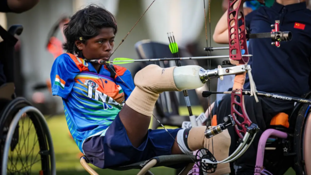 Payal Nag surpreende Sheetal pelo ouro como a melhor classificação Payal Nag surpreende Sheetal pelo ouro como a melhor classificação da Índia em Bangkok Para Archery