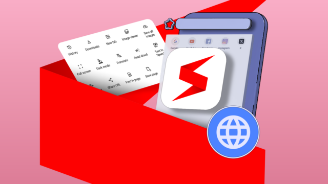 Um globo com uma barra de endereço da web cercada pelos ícones do Chrome, Firefox, Opera e Samsung Internet.