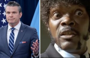 Pete Hegseth criticado por citar ‘Pulp Fiction’ em vez da Bíblia no culto do Pentágono: ‘Deve ter estado bêbado’ | Vídeo Stephen Colbert