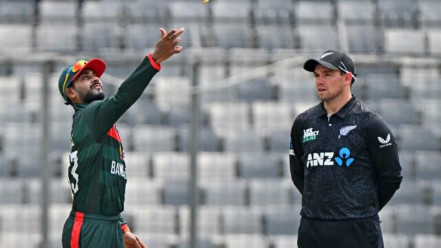 Placar ao vivo de BAN vs NZ, 1º ODI: Young, Nicholls se reconstrói com cautela depois que Kelly cai cedo; Nova Zelândia 64/1

