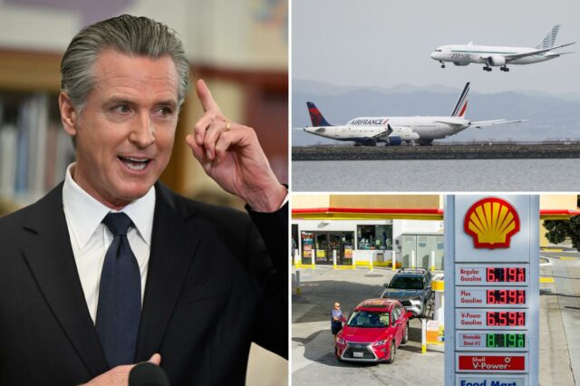 Plano de combustível de aviação 'verde' acordado por Gavin Newsom pode aumentar novamente os preços do gás na Califórnia
