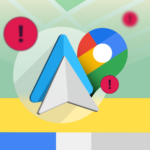 Mostrando o Google Maps e o YouTube Music tocando no Android Auto