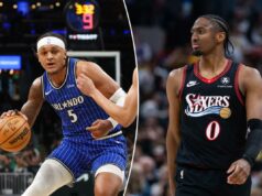 Previsão de Magic vs. 76ers: escolhas do NBA Play-In, probabilidades, melhor quarta-feira O atacante do Orlando Magic, Paolo Banchero, marca durante o segundo tempo de um jogo de basquete da NBA contra o Boston Celtics, domingo, 12 de abril de 2026, em Boston.