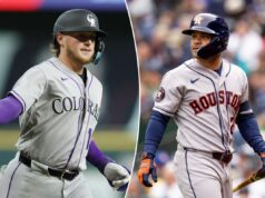 Previsão de Rockies x Astros: probabilidades, escolhas e apostas da MLB quinta-feira SEATTLE, WASHINGTON - 13 DE ABRIL: Jose Altuve # 27 do Houston Astros reage após voar durante o primeiro turno contra o Seattle Mariners no T-Mobile Park em 13 de abril de 2026 em Seattle, Washington. (Foto de Maddy Grassy/Getty Images)