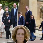 Príncipe William, Kate Middleton e crianças comparecem ao culto de Páscoa pela primeira vez desde a batalha da princesa contra o câncer