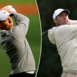 AUGUSTA, GEÓRGIA - 06 DE ABRIL: Scottie Scheffler dos Estados Unidos dá uma tacada do tee box do 11º buraco durante uma rodada de treino antes do Torneio Masters de 2026 no Augusta National Golf Club em 06 de abril de 2026 em Augusta, Geórgia. (Foto de Andrew Redington/Getty Images)