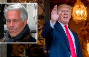 Processo de Trump contra o Wall Street Journal por causa do ‘cartão de aniversário’ de Epstein rejeitado pelo juiz Trump acena para os repórteres no domingo.