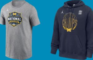 Produtos de Michigan sendo esgotados on-line enquanto os fãs comemoram a histórica vitória dos Wolverines no NCAA March Madness Camiseta dos campeões nacionais de basquete masculino de Michigan