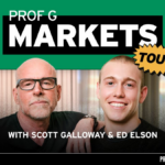 Curtis Sliwa, Kara Swisher e Scott Galloway falam no palco durante a turnê “Pivot” da Vox Media