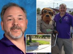 ‘Professor de educação especial premiado supostamente abusou de menino durante anos – começando em um cemitério Douglas Trinkle, um professor de 52 anos, retratado em um fundo azul.