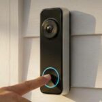 Campainha de vídeo com bateria Wyze na porta