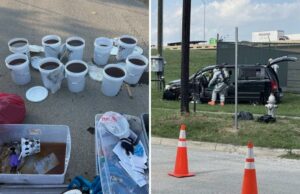 Quase 500 libras de metanfetamina líquida no valor de US$ 3 milhões encontradas em uma minivan após acidente mortal em Fort Worth Dois homens foram encontrados mortos esta semana depois que uma minivan que transportava ilegalmente quase 500 libras de metanfetamina líquida – que as autoridades disseram ter um valor de rua de até US$ 3 milhões – caiu em um bairro do Texas, provocando uma investigação federal sobre drogas e uma resposta a materiais perigosos.