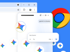 Quase ignorei o botão Gemini no Chrome, mas agora economizo horas todas as semanas Uma mulher sentada em um sofá usando o telefone, cercada pelos logotipos do Gmail, Drive, Docs, YouTube e Gemini.