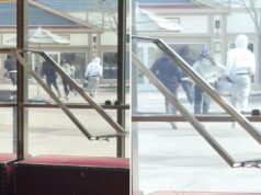 Quatro ladrões roubam bolsas Gucci no valor de US$ 30 mil em um arrombamento à luz do dia em um shopping de Nova York Quatro ladrões roubam bolsas Gucci no valor de US$ 30 mil em um arrombamento à luz do dia em um shopping de Nova York