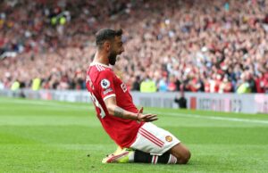 Relembrando o que Bruno Fernandes disse após seu hat-trick na vitória do Manchester United por 5 a 1 sobre o Leeds em 2021 Relembrando o que Bruno Fernandes disse após seu hat-trick na vitória do Manchester United por 5 a 1 sobre o Leeds em 2021