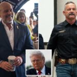 O candidato provincial da Califórnia, Chad Bianco, na Convenção do Partido Republicano da Califórnia.