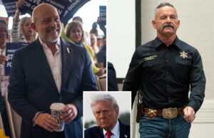 Republicanos da Califórnia arriscam a ira de Trump ao romperem fileiras na disputa para governador O candidato provincial da Califórnia, Chad Bianco, na Convenção do Partido Republicano da Califórnia.