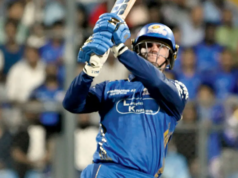 Rickelton bate invencibilidade de 123 corridas contra Sunrisers no Wankhede Stadium Rickelton bate invencibilidade de 123 corridas contra Sunrisers no Wankhede Stadium