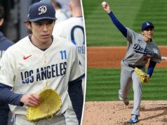 Roki Sasaki dos Dodgers abandonou a busca por seu antigo eu O arremessador do Los Angeles Dodgers, Roki Sasaki (11), entra no banco de reservas.