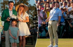 Rory McIlroy aproveitou a vantagem do ‘curso em casa’ Augusta para vitórias consecutivas no Masters – de jatos particulares a rodadas de treino Rory McIlroy com sua esposa Erica Stoll e sua filha Poppy comemorando com sua jaqueta verde após vencer o Masters em 12 de abril de 2026.