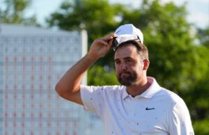 Scottie Scheffler saiu para lamentar o início lento depois que a carga livre de bogey ficou um pouco aquém no Masters Scottie Scheffler tirando o chapéu no green 18 durante a rodada final do Torneio Masters.