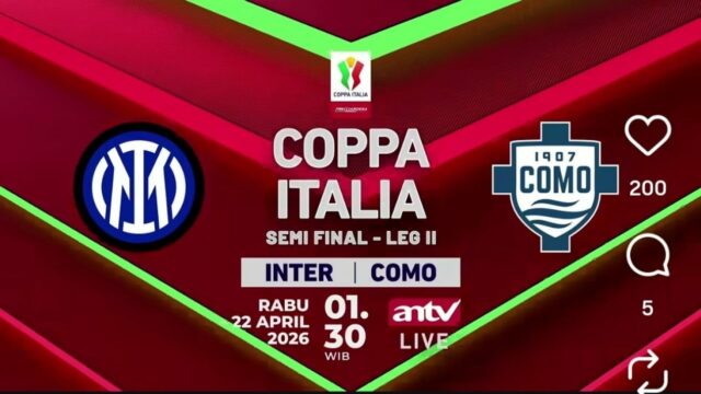 Sedang Berlangsung! Ao vivo da ANTV: Inter de Milão x Como na semifinal da Coppa Itália
