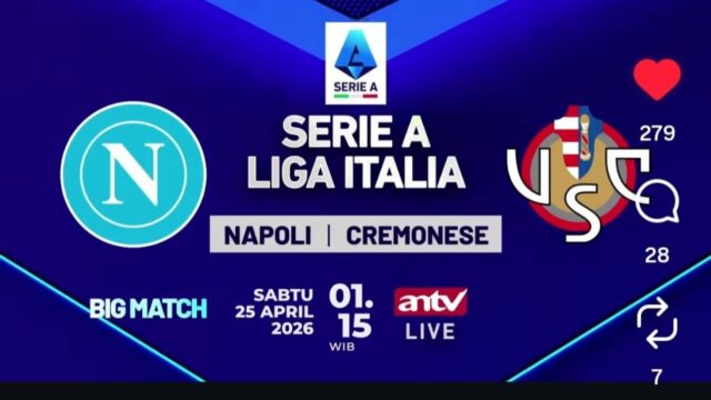 Sedang Berlangsung! Ao vivo na ANTV, Rasmus Hojlund x Emil Audero, Siapa Menang di Laga Napoli x Cremonese?
