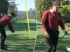 Sergio Garcia destrói motorista e recebe aviso em colapso selvagem do Masters Sergio Garcia (à direita) quebrou seu driver ao acertá-lo de frustração no segundo tee durante a rodada final do Masters em 12 de abril de 2026.