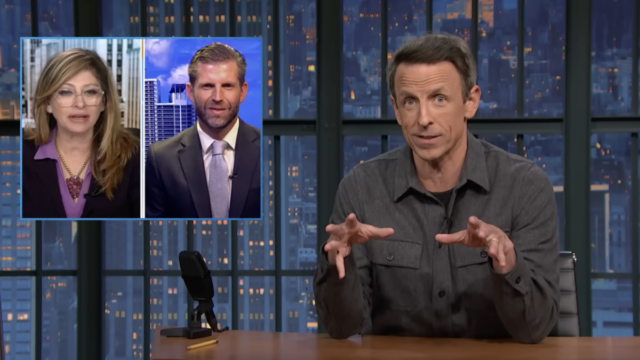Seth Meyers destaca o acordo de US$ 24 milhões de Eric Trump com o Pentágono para sua startup de robôs
