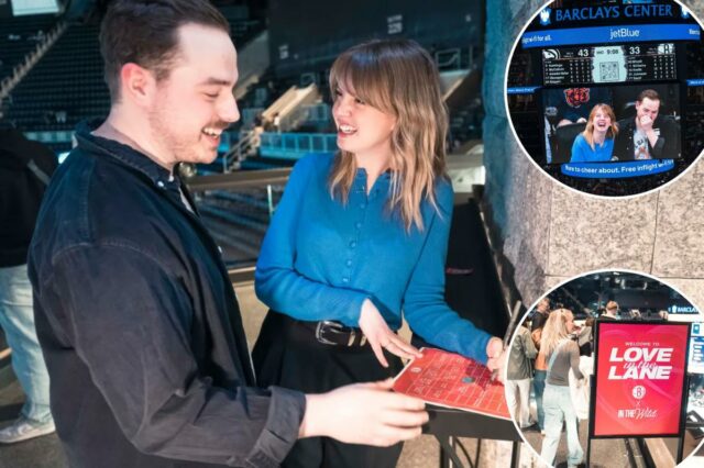 Solteiros cansados ​​​​de Nova York juntam-se ao repórter do Post para tentar o amor no jogo do Brooklyn Nets - com a ajuda de um ex-concorrente de 'Bachelor' 
