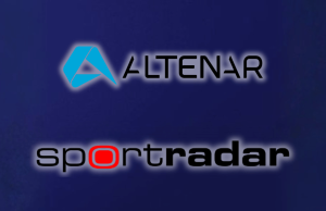 Sportradar enfrenta processo antitruste da Altenar por suposto bloqueio de acesso a dados de apostas Logotipos Altenar e Sportradar em fundo azul representando processos judiciais de dados de apostas esportivas e disputa de concorrência no mercado dos EUA