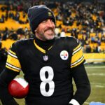 Aaron Rodgers #8 of the Pittsburgh Steelers looks on after the game against the Baltimore Ravens at Acrisure Stadium on January 4, 2026 in Pittsburgh, United States.