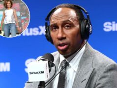 Stephen A. Smith entra em conflito com ex-colega da ESPN sobre por que os homens silenciam sobre atletas trans nos esportes Stephen A. Smith falando no SiriusXM na Radio Row no Super Bowl LX.