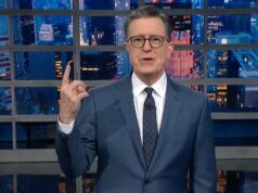 Stephen Colbert projeta foto de Karoline Leavitt que a Casa Branca ‘não quer que você veja’ no teto do estúdio | Vídeo Trump, Leavett