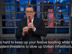 Stephen Colbert reage às ameaças de Páscoa de Trump ao Irã sobre o fechamento do Estreito de Hormuz Stephen Colbert reage às ameaças de Páscoa de Trump ao Irã sobre o fechamento do Estreito de Hormuz