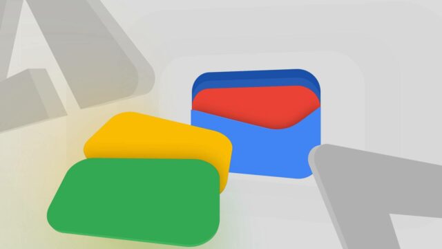 Uma mão segurando o logotipo da Carteira virtual do Google, com um ícone de arquivo ao lado.