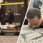 Suspeito de atirar identificado como Cole Allen preso no chão no jantar de correspondentes na Casa Branca