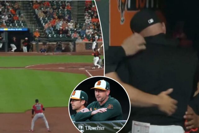 Técnico do Orioles atingido no rosto com bola em cena assustadora
