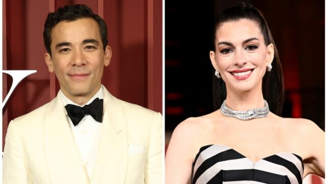 'The Devil Wears Prada 2': Anne Hathaway e Conrad Ricamora brincam em fotos do set depois que seu papel de colega de quarto foi cortado da sequência
