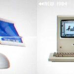 Tim Cook tuíta um vídeo divertido sobre uma viagem pelos 50 anos da Apple | iMac G4 à esquerda, Macintosh original à direita